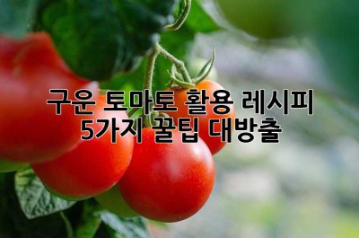 구운 토마토 활용 레시피 5가지: 꿀팁 대방출!