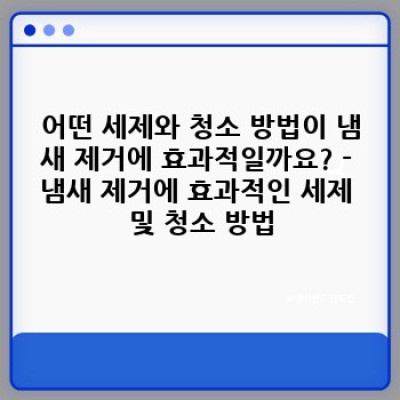 냄새 없는 청소: 완벽한 깨끗함과 상쾌함을 위한 완벽 가이드