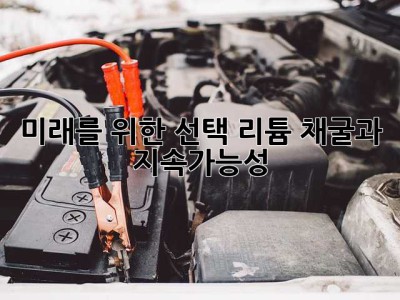 미래를 위한 선택: 리튬 채굴과 지속가능성