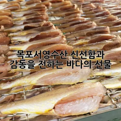 목포서영수산: 신선함과 감동을 전하는 바다의 선물 🌊