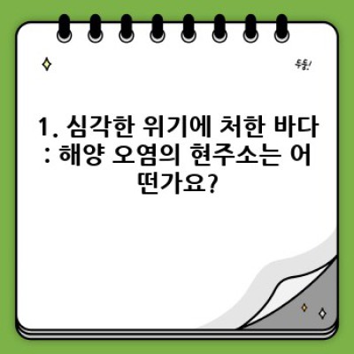 바다를 구하라: 해양 오염 문제와 실질적인 해결책 완벽 가이드