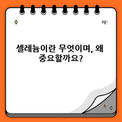 셀레늄 효능: 건강한 삶을 위한 필수 미네랄 완벽 가이드