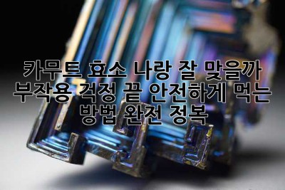 카무트 효소, 나랑 잘 맞을까? 부작용 걱정 끝! 안전하게 먹는 방법 완전 정복!