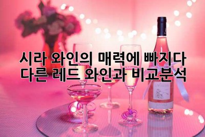 시라 와인의 매력에 빠지다: 다른 레드 와인과 비교분석