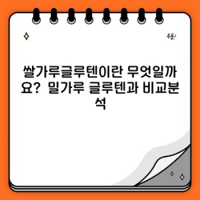 쌀가루글루텐 완벽 가이드: 궁금증 해소와 활용법 총정리